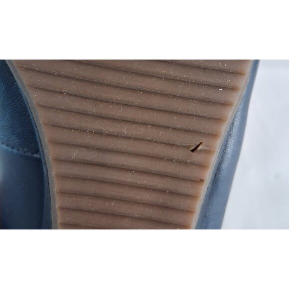 Etienne Aigner Women's Shoes Size 6.5 M Leather Navy Blue Flat Slip-On Casual - Picture 13 of 14